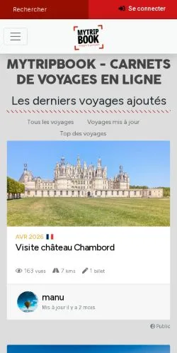 スポンサード記事向けのフランスメディア、Mytripbookのサイトプレビュー