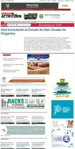 Anteprima del sito Minuto Arrecifes, media di Argentina per articoli sponsorizzati