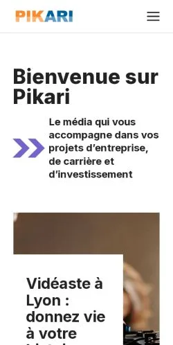 Anteprima del sito Pikari, media di Francia per articoli sponsorizzati