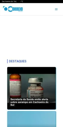 Anteprima del sito - Portal OCorreio, media di Brasile per articoli sponsorizzati
