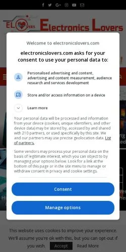Aperçu du site ElectronicsLovers ~ Technology We Love, média de États-Unis pour articles sponsorisés