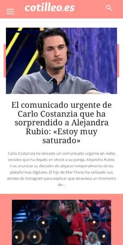 Förhandsvisning av webbplatsen Cotilleo, medium i Spanien för sponsrade artiklar