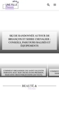 Anteprima del sito Une Fille Ordinaire, media di Francia per articoli sponsorizzati