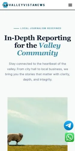 스폰서 기사용 미국 매체 ValleyVistaNews 사이트 미리보기