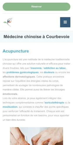 Preview of the Acupuncture Massage Chinois website, a media outlet in France for sponsored articles