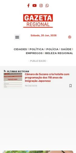 Podgląd witryny Portal Gazeta Regional, medium z kraju Brazylia do artykułów sponsorowanych