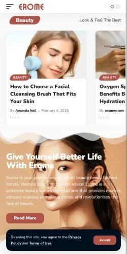 Podgląd witryny Erome Beauty, medium z kraju Stany Zjednoczone do artykułów sponsorowanych