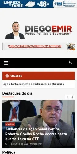 Aperçu du site Diego Emir, média de Brésil pour articles sponsorisés