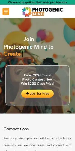 Vista previa del sitio Photogenic Mind, medio de Estados Unidos para artículos patrocinados