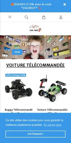 Anteprima del sito Car-Kids, media di Francia per articoli sponsorizzati