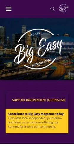 スポンサード記事向けのアメリカ合衆国メディア、Big Easy Magazineのサイトプレビュー