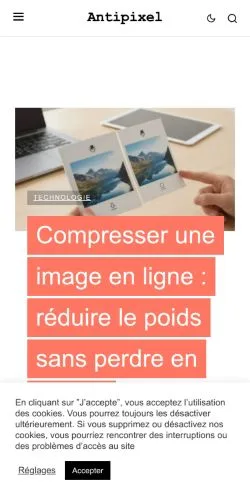 スポンサード記事向けのフランスメディア、Antipixelのサイトプレビュー