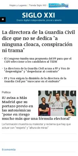 Anteprima del sito Diario Siglo XXI, media di Spagna per articoli sponsorizzati