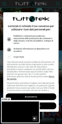 スポンサード記事向けのイタリアメディア、Tuttotekのサイトプレビュー