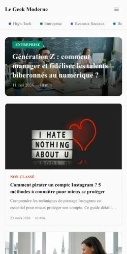 Anteprima del sito Le Geek Moderne, media di Francia per articoli sponsorizzati