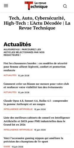 Anteprima del sito La Revue Tech, media di Francia per articoli sponsorizzati