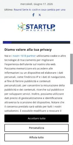Aperçu du site StartupMag, média de Italie pour articles sponsorisés