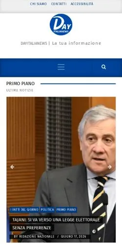 Podgląd witryny Dayitalianews, medium z kraju Włochy do artykułów sponsorowanych