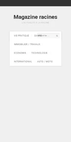 Anteprima del sito Magazine Racines, media di Francia per articoli sponsorizzati