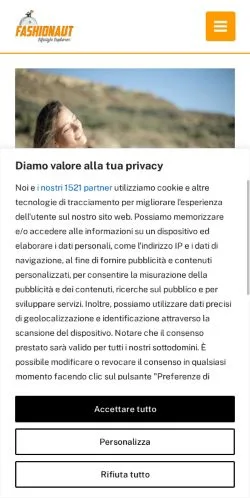 Anteprima del sito Fashionaut, media di Italia per articoli sponsorizzati