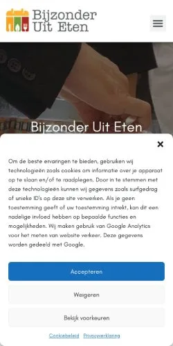 스폰서 기사용 네덜란드 매체 Bijzonder Uit Eten 사이트 미리보기