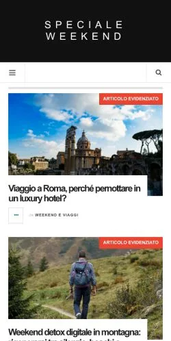 Vista previa del sitio Speciale Weekend, medio de Italia para artículos patrocinados