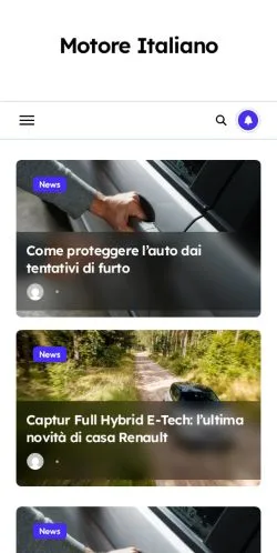 Anteprima del sito Motore Italiano, media di Italia per articoli sponsorizzati