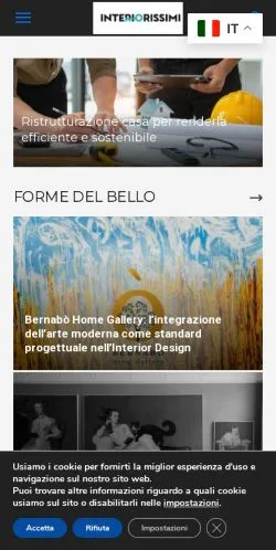 Aperçu du site Interiorissimi, média de Italie pour articles sponsorisés