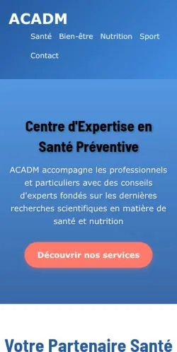 Aperçu du site ACADM, média de France pour articles sponsorisés