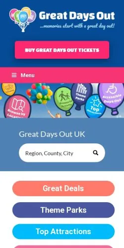 Podgląd witryny Great Days Out UK, medium z kraju Wielka Brytania do artykułów sponsorowanych