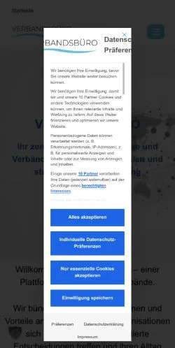 Anteprima del sito Verbandsbüro, media di Germania per articoli sponsorizzati