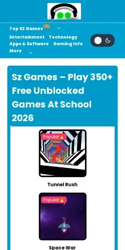 스폰서 기사용 미국 매체 SZ Games 사이트 미리보기