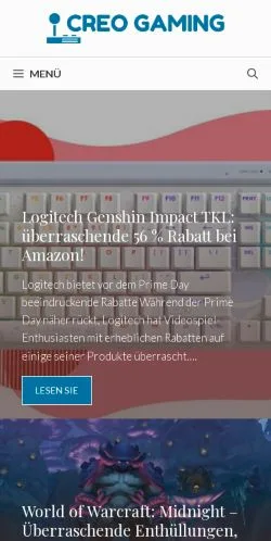Vorschau der Website Creo Gaming, Medium aus Deutschland für gesponserte Artikel