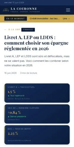 Anteprima del sito La Couronne, media di Francia per articoli sponsorizzati