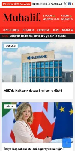 Podgląd witryny Muhalif, medium z kraju Turcja do artykułów sponsorowanych