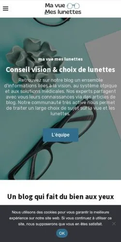 Anteprima del sito Ma Vue Mes Lunettes, media di Francia per articoli sponsorizzati