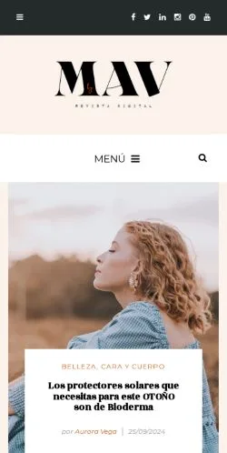 Pré-visualização do site MAV Magazine, meio de Espanha para artigos patrocinados