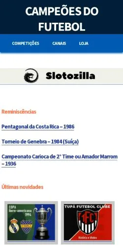 Anteprima del sito Campe?es do Futebol, media di Brasile per articoli sponsorizzati