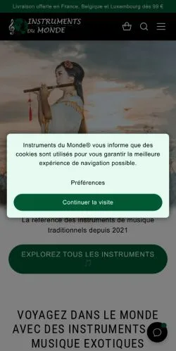 Podgląd witryny Instruments Du Monde, medium z kraju Francja do artykułów sponsorowanych