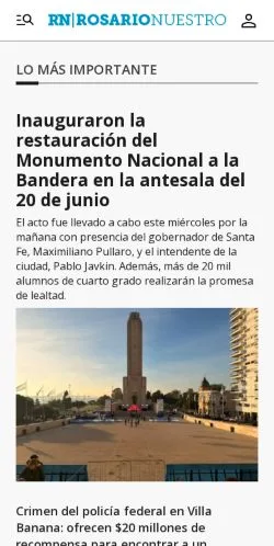 스폰서 기사용 스페인 매체 Rosario Nuestro 사이트 미리보기