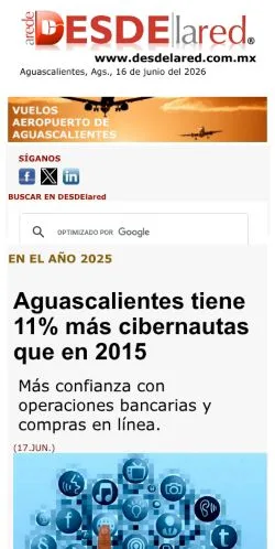 Aperçu du site DESDElared, média de Mexique pour articles sponsorisés