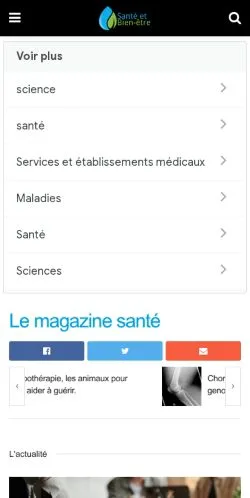 스폰서 기사용 프랑스 매체 Le magazine santé 사이트 미리보기