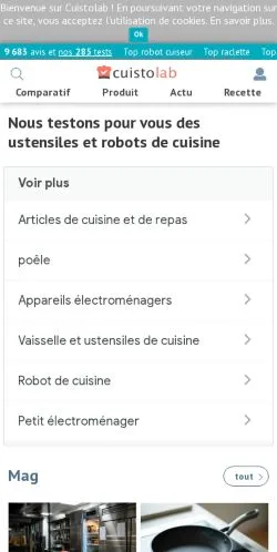 Aperçu du site CuistoLab, média de France pour articles sponsorisés