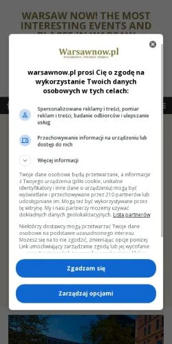 Anteprima del sito Warsaw Now, media di Polonia per articoli sponsorizzati