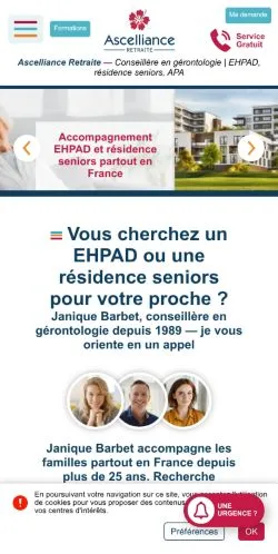 Anteprima del sito Ascelliance Retraite, media di Francia per articoli sponsorizzati