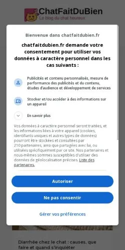 Anteprima del sito Bien-Être Félin, media di Francia per articoli sponsorizzati