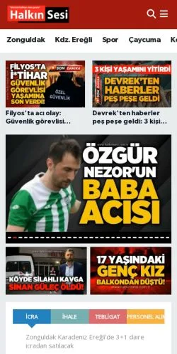 Podgląd witryny Halkın Sesi Gazetesi, medium z kraju Turcja do artykułów sponsorowanych