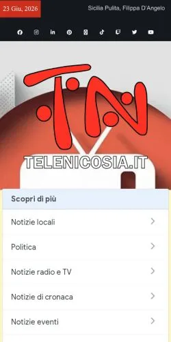 Anteprima del sito TeleNicosia, media di Italia per articoli sponsorizzati