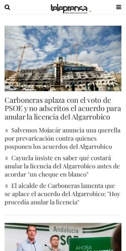 Vorschau der Website Teleprensa, Medium aus Spanien für gesponserte Artikel