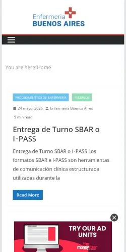 Podgląd witryny Enfermería Buenos Aires, medium z kraju Meksyk do artykułów sponsorowanych